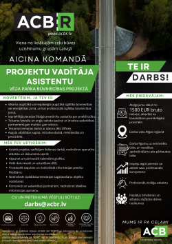 Projektu vadītāja asistents 2025 CV.lv