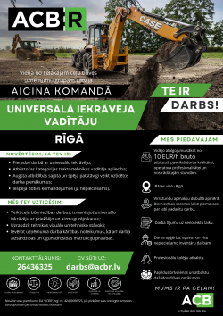 universālā iekrāvēja VADĪTĀJU RĪGĀ