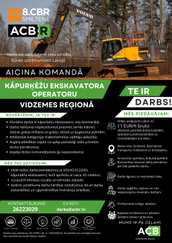 Kāpurķēžu ekskavatora operatoru VIDZEMĒ 072025